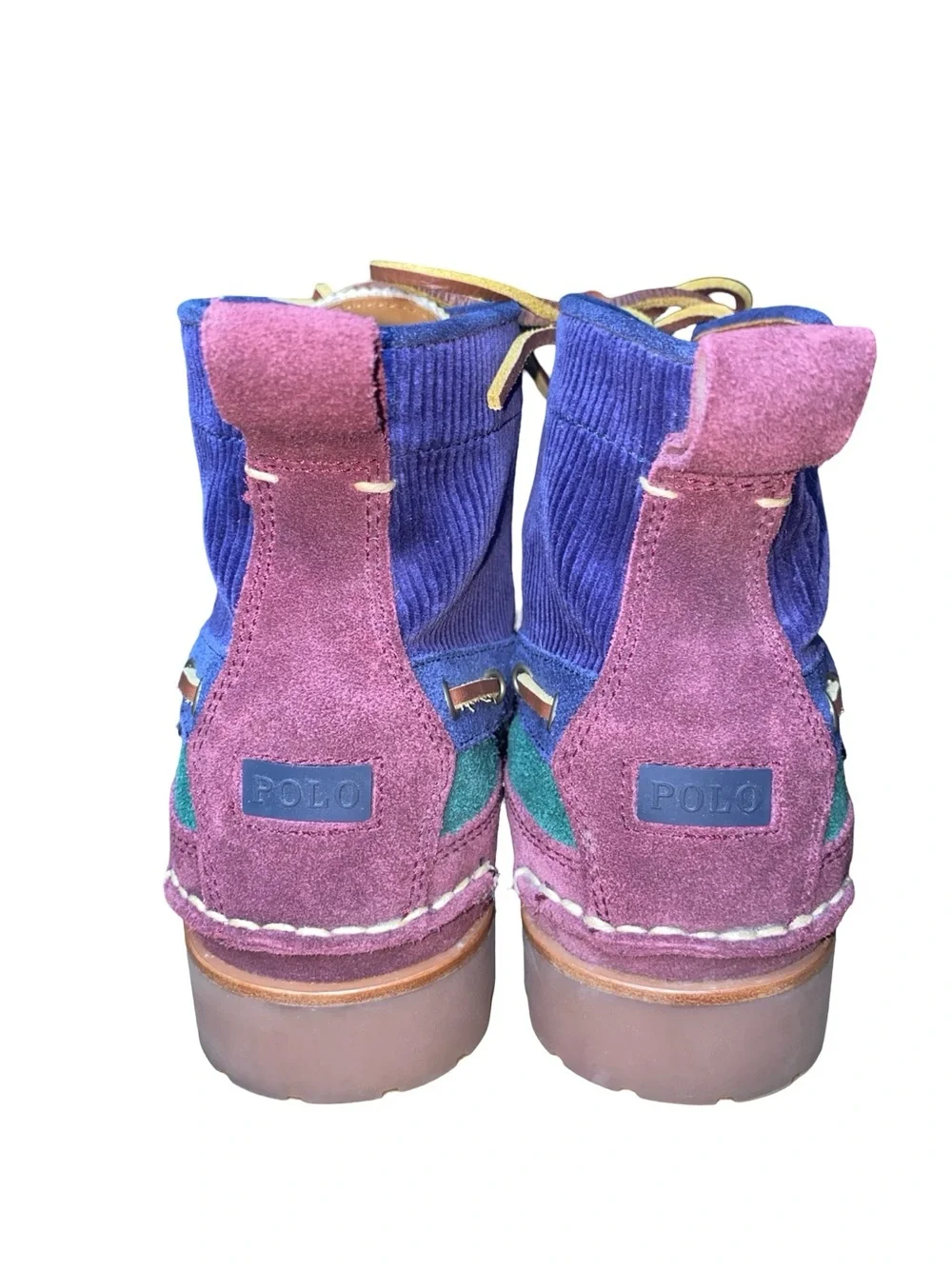 Polo Ralph Lauren Ranger Mid Suede & Corduroy Colorblock Boots heritage fashion